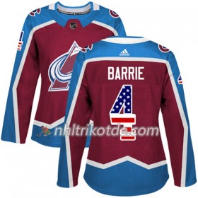 Colorado Avalanche Trikot Tyson Barrie 4 Adidas 2017-2018 Burgundy Rot USA Flag Fashion Authentic - Dame